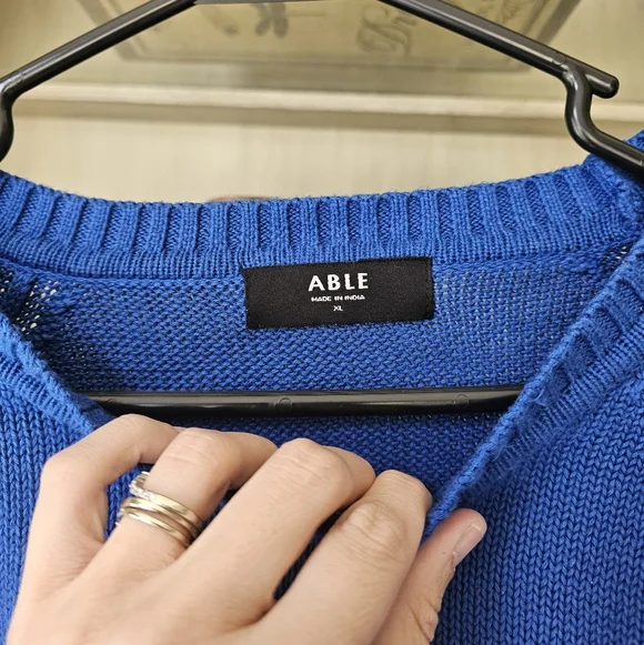 ABLE Fisherman Organic Cotton Knit Pullover Sweater - Picture 3 of 8